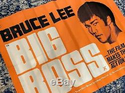 THE BIG BOSS British Quad 1973 Original Bruce Lee Poster Kung Fu Golden Harvest