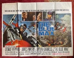 THE BLUE MAX (1966) Original UK Quad World War One Movie Poster George Peppard