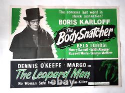 THE BODY SNATCHER / THE LEOPARD MAN ORIGINAL POSTER UK QUAD 30x40 BORIS KARLOFF