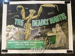 THE DEADLY MANTIS Original British Quad Movie Poster, 30 x 40, C8 Very Fine