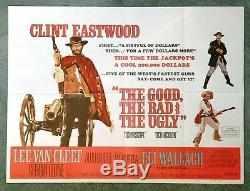 THE GOOD THE BAD AND THE UGLY (1966) original UK quad movie poster 1st release