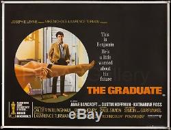 THE GRADUATE 1970 UK Quad poster linen-backed Mike Nichols Film/Art Gallery