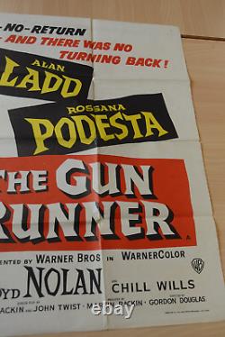 THE GUN RUNNER Cinema Quad Poster 1958 ALAN LADD, ROSSANA PODESTA