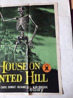 THE HOUSE ON THE HAUNTED HILL 1958 ORIGINAL POSTER UK QUAD 30x40 VINCENT PRICE