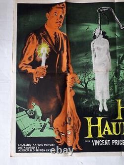 THE HOUSE ON THE HAUNTED HILL 1958 ORIGINAL POSTER UK QUAD 30x40 VINCENT PRICE