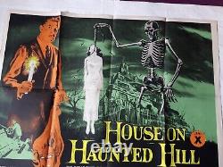 THE HOUSE ON THE HAUNTED HILL 1958 ORIGINAL POSTER UK QUAD 30x40 VINCENT PRICE