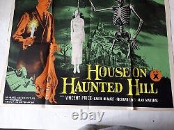 THE HOUSE ON THE HAUNTED HILL 1958 ORIGINAL POSTER UK QUAD 30x40 VINCENT PRICE