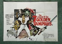 THE LEGEND OF THE 7 GOLDEN VAMPIRES (1974) original UK quad movie poster -HAMMER