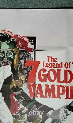 THE LEGEND OF THE 7 GOLDEN VAMPIRES (1974) original UK quad movie poster -HAMMER
