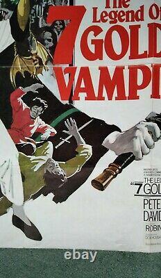 THE LEGEND OF THE 7 GOLDEN VAMPIRES (1974) original UK quad movie poster -HAMMER