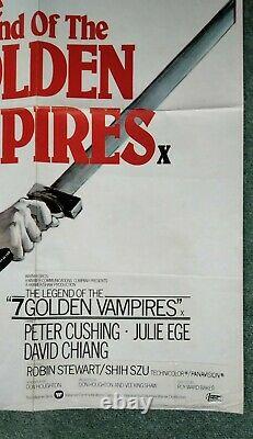 THE LEGEND OF THE 7 GOLDEN VAMPIRES (1974) original UK quad movie poster -HAMMER