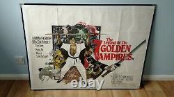 THE LEGEND OF THE 7 GOLDEN VAMPIRES (1974) original UK quad movie poster -HAMMER