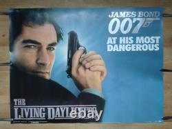 THE LIVING DAYLIGHTS (1987) original rare rolled UK teaser QUAD POSTER -Bond 007