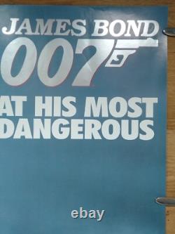 THE LIVING DAYLIGHTS (1987) original rare rolled UK teaser QUAD POSTER -Bond 007
