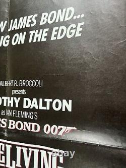 THE LIVING DAYLIGHTS original UK QUAD movie poster folded JAMES BOND 007 Dalton