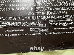 THE LIVING DAYLIGHTS original UK QUAD movie poster folded JAMES BOND 007 Dalton