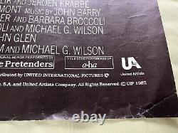 THE LIVING DAYLIGHTS original UK QUAD movie poster folded JAMES BOND 007 Dalton