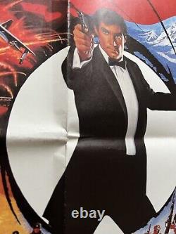 THE LIVING DAYLIGHTS original UK QUAD movie poster folded JAMES BOND 007 Dalton