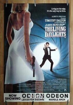 THE LIVING DAYLIGHTS v. Rare orig London West End 40x60 double quad poster 007