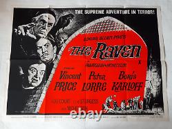 THE RAVEN 1963 EDGAR ALLEN POE ORIGINAL POSTER UK QUAD 30x40 VINTAGE