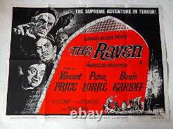 THE RAVEN 1963 EDGAR ALLEN POE ORIGINAL POSTER UK QUAD 30x40 VINTAGE