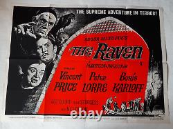 THE RAVEN 1963 EDGAR ALLEN POE ORIGINAL POSTER UK QUAD 30x40 VINTAGE