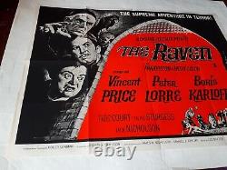 THE RAVEN 1963 EDGAR ALLEN POE ORIGINAL POSTER UK QUAD 30x40 VINTAGE