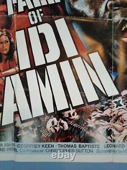 THE RISE AND FALL OF IDI AMIN (1981) original quad movie poster Chantrell art