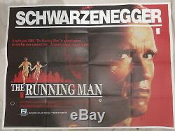 THE RUNNING MAN 1987 Original UK Quad Film Poster SCHWARZENEGGER SCI-FI