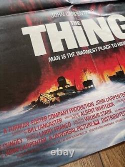 THE THING ORIGINAL UK CINEMA POSTER JOHN CARPENTER CINEMA QUAD 40 x 30 inch