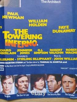 THE TOWERING INFERNO (1974) original UK quad poster Steve McQueen, Paul Newman