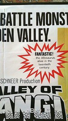 THE VALLEY OF GWANGI original 1969 UK quad movie poster Harryhausen dinosaur