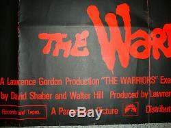 THE WARRIORS UK QUAD Movie POSTER 1979 Folded BLACK & WHITE VERSION Walter Hill