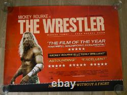 THE WRESTLER- MICKEY ROURKE FILM- ORIGINAL UK QUAD MOVIE POSTER signed