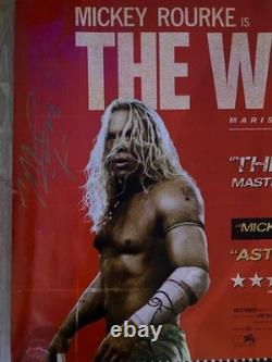 THE WRESTLER- MICKEY ROURKE FILM- ORIGINAL UK QUAD MOVIE POSTER signed