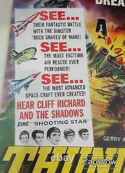 THUNDERBIRDS ARE GO 1966 Zero-X Anderson Original Vintage UK Film Quad Poster