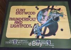 THUNDERBOLT AND LIGHTFOOT Original Cinema UK Quad Movie POSTER 1974 Eastwood