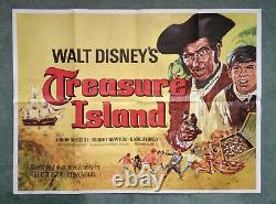 TREASURE ISLAND (1950, RR1970s) original UK quad movie poster Bysouth artwork