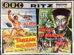 Tarzan Valley Gold Brides Fu Manchu Original Quad Movie Poster Christopher Lee