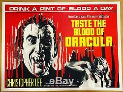 Taste The Blood Of Dracula UK Quad (1970) LINEN BACKED withcert RARE Film Poster