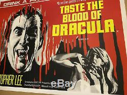 Taste The Blood Of Dracula UK Quad (1970) LINEN BACKED withcert RARE Film Poster