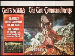 Ten Commandments Original Quad Movie Poster Charlton Heston Cecil B DeMille RR