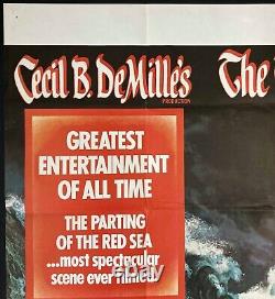 Ten Commandments Original Quad Movie Poster Charlton Heston Cecil B DeMille RR