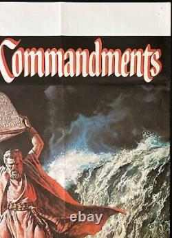 Ten Commandments Original Quad Movie Poster Charlton Heston Cecil B DeMille RR