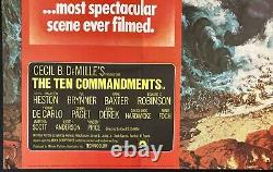 Ten Commandments Original Quad Movie Poster Charlton Heston Cecil B DeMille RR