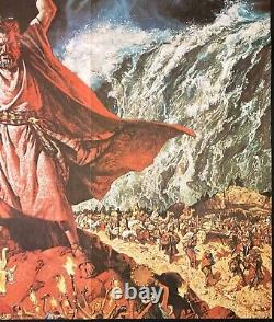 Ten Commandments Original Quad Movie Poster Charlton Heston Cecil B DeMille RR