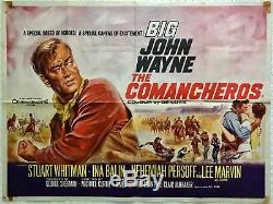 The Comancheros 1961 Original British Movie Quad Poster John Wayne Chantrell Art