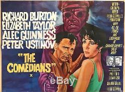 The Comedians Original British Movie Quad Poster 1967 Burton & Taylor
