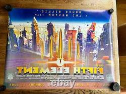 The Fifth Element, 1997, RARE ORIGINAL UK QUAD POSTER, BRUCE WILLIS, DOUBLE SIDE