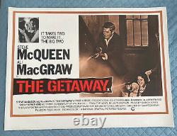 The Getaway Original LINEN BACKED UK Quad 30x40 Film Poster 1972 McQueen